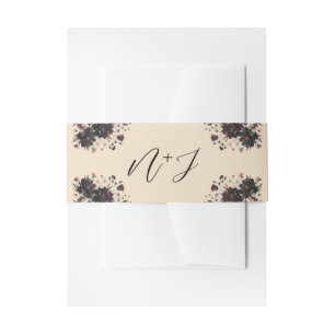 Bandeau De Faire-part Crème Beige Vintage Shabby Chic Moody Floral