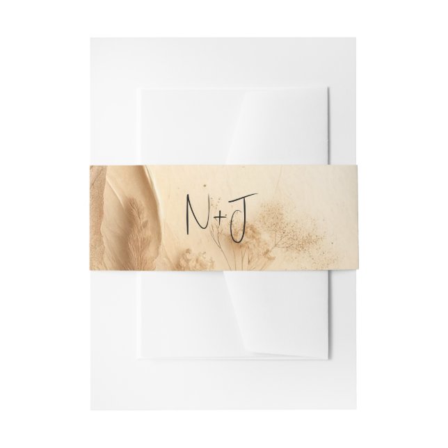 Bandeau De Faire-part Crème d'ivoire botanique Mariage textuel (Devant example)