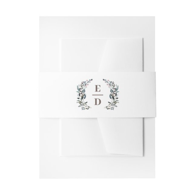 Bandeau De Faire-part Crest jardin | Blanc | Monogramme Mariage (Devant example)