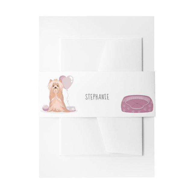 Bandeau De Faire-part Curte Yorkshire Terrier Anniversaire (Devant example)