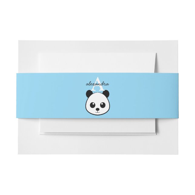 Bandeau De Faire-part Cute Panda Bear Monogram Belly Band | Bébé sur mes (Devant Example)
