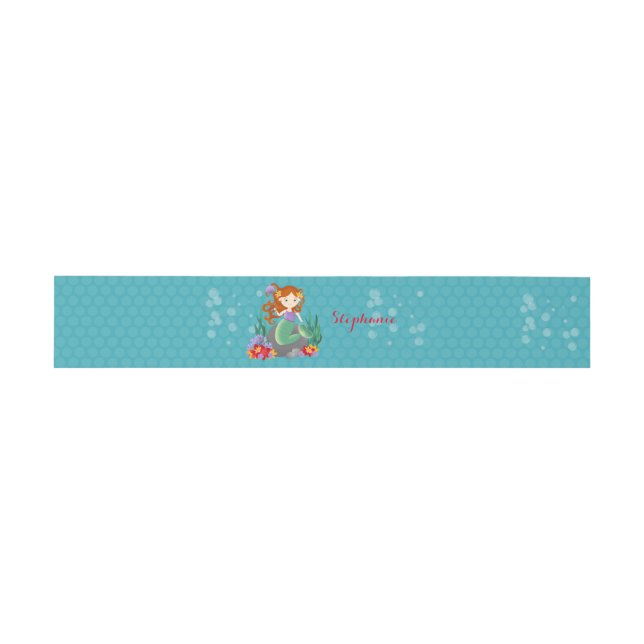 Bandeau De Faire-part Cute sirène (Plat)
