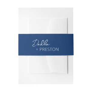 Bandeau De Faire-part Dahlia Marine Bleu Contemporain Mariage moderne