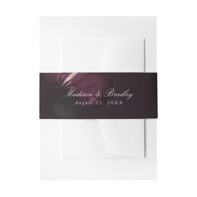 Bandeau De Faire-part Dark Plum Floral | Mariage (Devant example)