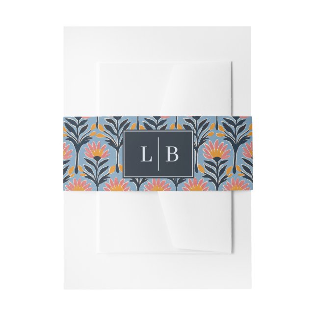 Bandeau De Faire-part Déco floral bleu joyeux (Devant example)