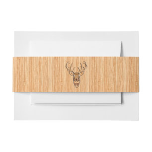 Bandeau De Faire-part Décor en bois de grain de tête de cerfs communs