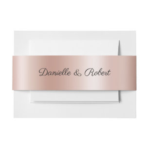 Bandeau De Faire-part Dégradé de papier d'aluminium or rose pâle moderne
