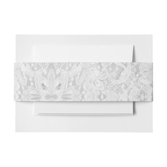 Bandeau De Faire-part Dentelle blanche tombante (Devant Example)
