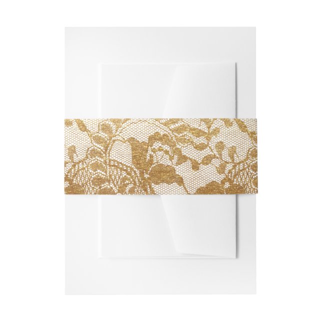 Bandeau De Faire-part Dentelle dorée (Devant example)