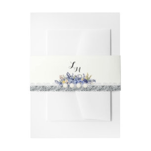 Bandeau De Faire-part Dentelles vintages Et Perles Florales