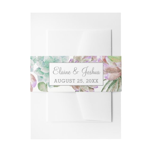 Bandeau De Faire-part Desert Cactus Succulent invitation ventre band (Devant example)