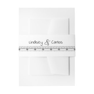 Bandeau De Faire-part design élégant noir et blanc