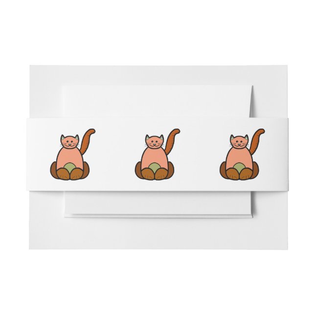 Bandeau De Faire-part dessin animé de chat Brown (Devant Example)