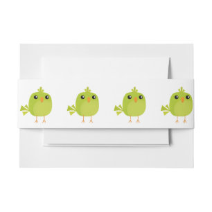 Bandeau De Faire-part Dessin animé d'oiseau vert  
