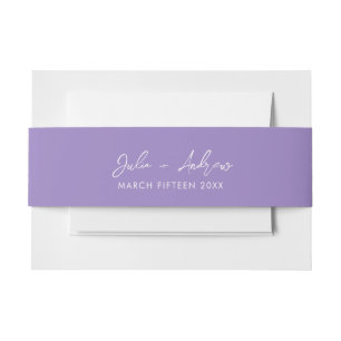Bandeau De Faire-part Détails minimalistes de mariage Lavender simple
