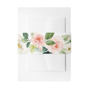 Bandeau De Faire-part Disposition florale aquarelle rose blush