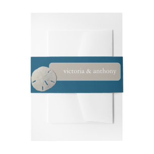 Bandeau De Faire-part Dollar de sable, Mariage Ocean Blue Beach