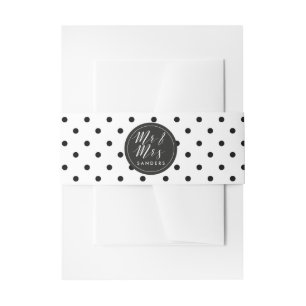 Bandeau De Faire-part Dots noir et blanc personnalisé invitation de plia
