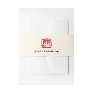 Bandeau De Faire-part Double bonheur mariage chinois