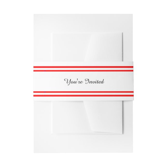 Bandeau De Faire-part Double Trim rouge - Bande du ventre (Devant example)