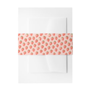 Bandeau De Faire-part Douce Baby Shower Motif Aquarelle Fraise