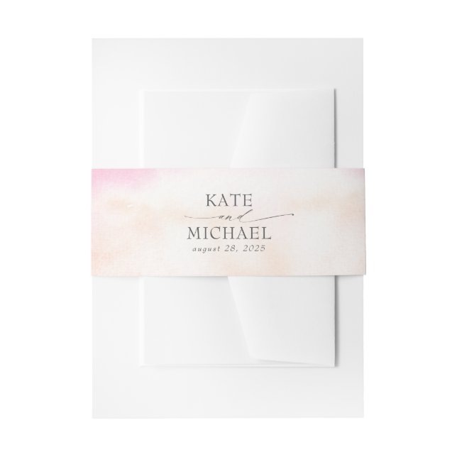 Bandeau De Faire-part Doux Pastel Blush Peacht Rose Aquarelles (Devant example)