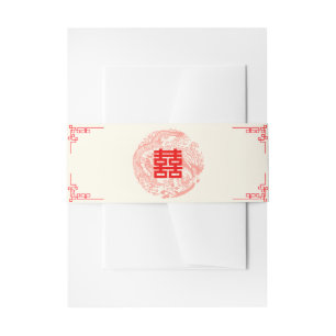 Bandeau De Faire-part Dragon et Phoenix faire-part de mariage rouge chin
