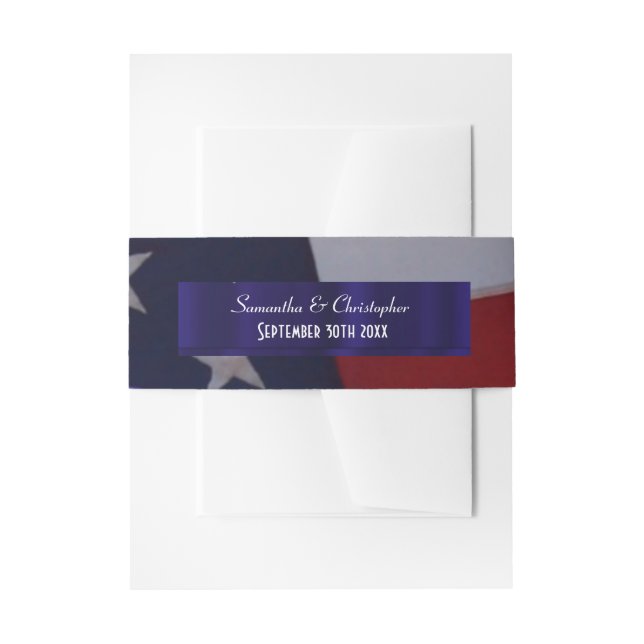 Bandeau De Faire-part Drapeau américain patriotique mariage personnalisé (Devant example)