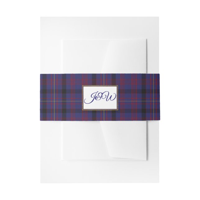 Bandeau De Faire-part Dundonald Clan Tartan Mariage Belly Band (Devant example)