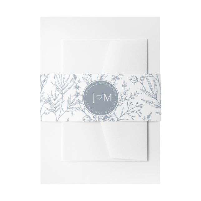 Bandeau De Faire-part Dusty blue faire-part de mariage (Devant example)