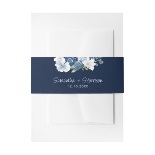 Bandeau De Faire-part Dusty Blue Floral Mariage