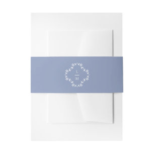 Bandeau De Faire-part Dusty Blue   Mariage de monogramme floral