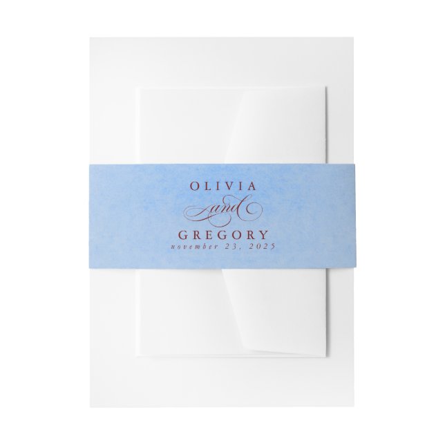 Bandeau De Faire-part Dusty Blue Red Modern Boho Wedding (Devant example)