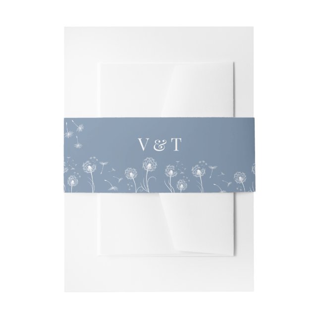 Bandeau De Faire-part Dusty Blue Simple Floral Mariage (Devant example)