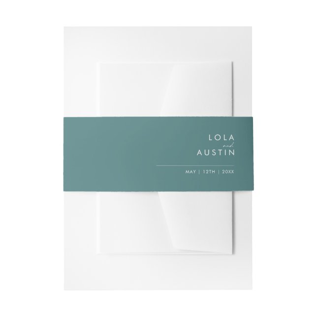 Bandeau De Faire-part Dusty Boho | Green Invitation Belly Band (Devant example)