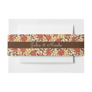 Bandeau De Faire-part Dusty Brunt Orange Peony Flowers Mariage de automn