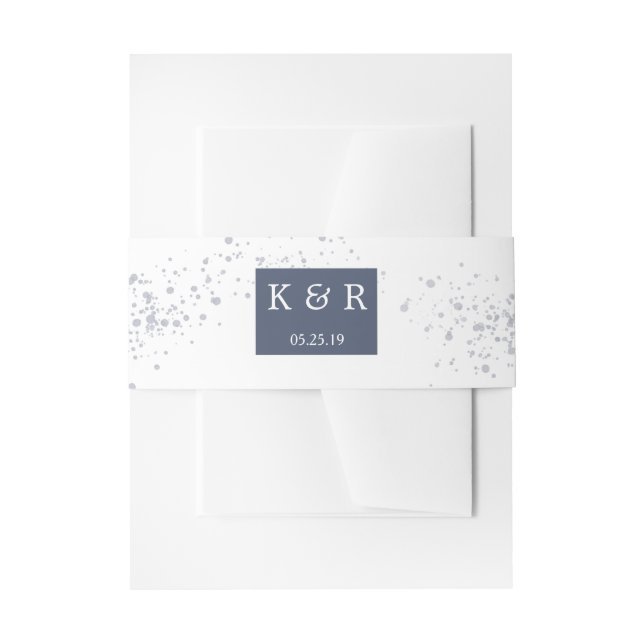 Bandeau De Faire-part Dusty Gold et Mariage bleu (Devant example)