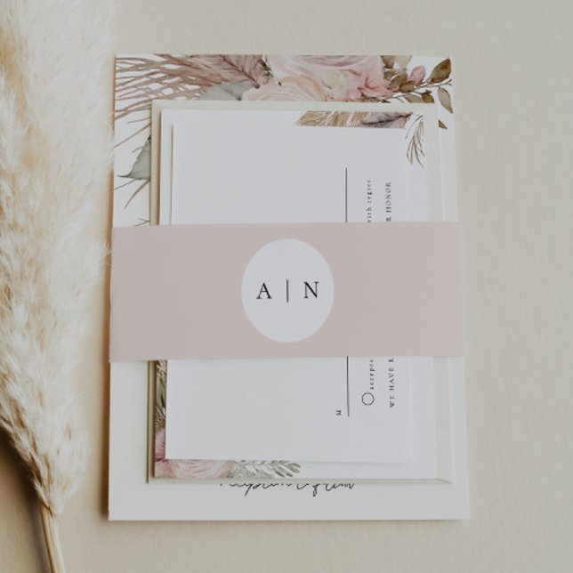 Bandeau De Faire-part Dusty Rose Faire-part de mariage Belly Band (Créateur téléchargé)