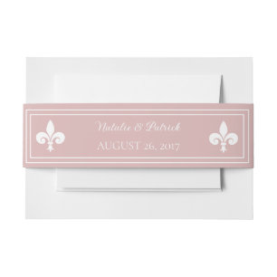 Bandeau De Faire-part Dusty Rose Fleur de Lis Mariage