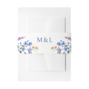 Bandeau De Faire-part Dusty Turquoise Lavender Mariage Fleur sauvage