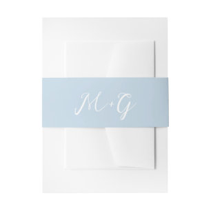 Bandeau De Faire-part Écriture Gras Poudre Bleu Élégant Mariage