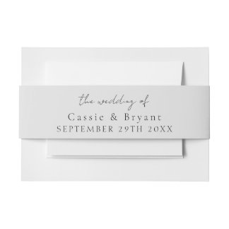 Bandeau De Faire-part Écriture Moderne Grise Couleur Unie Chic Mariage D