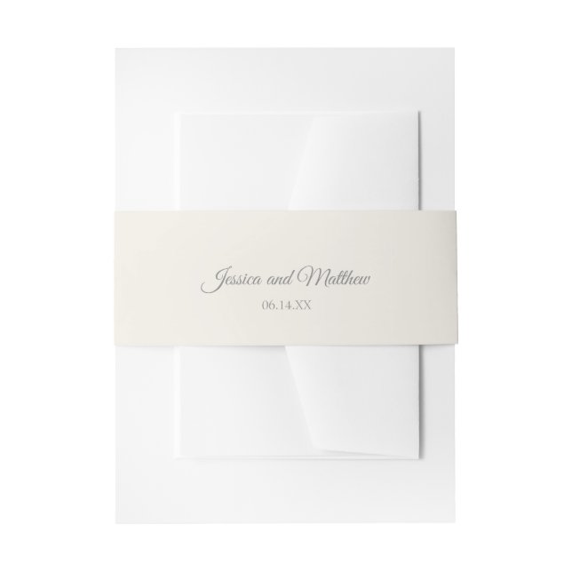 Bandeau De Faire-part Ecru Invitation Belly Band (Devant example)