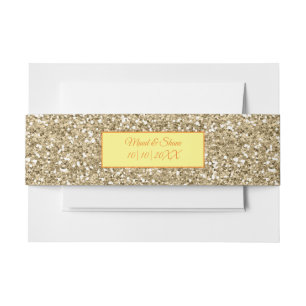 Bandeau De Faire-part Effet de paillettes dorées avec noms et date modif