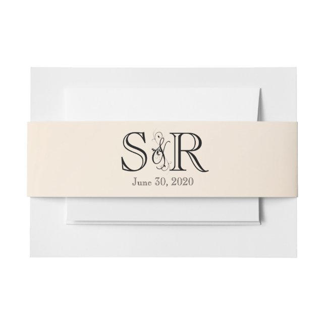 Bandeau De Faire-part Eggshell Elegance Mariage Belly Band (Devant Example)