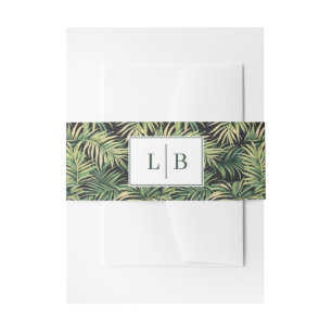 Bandeau De Faire-part Élégance de la feuille de palmier verte tropicale