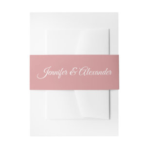Bandeau De Faire-part Élégant Amour de Mariage Rose Minimaliste