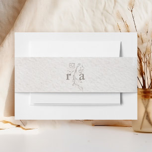 Bandeau De Faire-part Elégant Aquarelle Botanique Monogramme Mariage