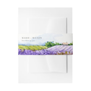 Bandeau De Faire-part Elégant aquarelle Lavender Fields site Mariage