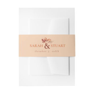 Bandeau De Faire-part Élégant Automne ton Terre Terracotta Mariage